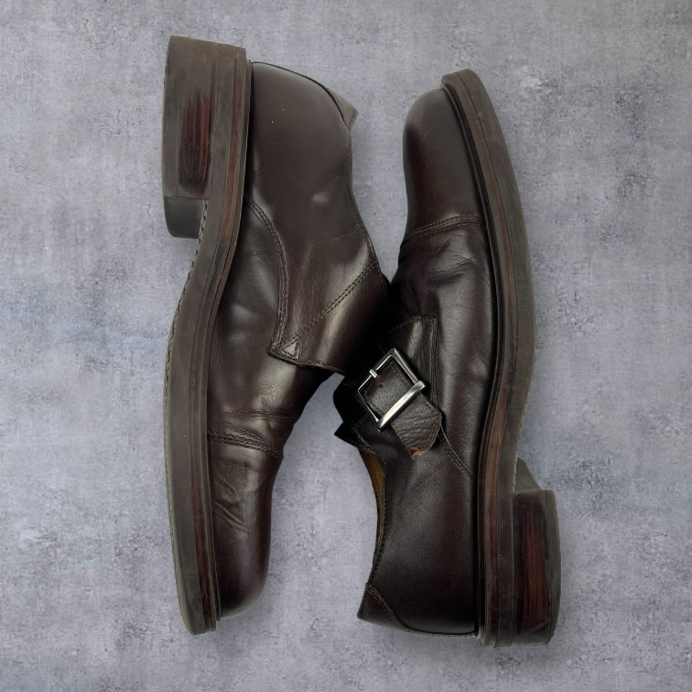 GH Bass & Co Brown Leather Monk Strap Oxford Shoes Sz: 11M - Picture 5 of 10